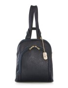 Anna Morellini Rucsac de piele cu accesoriu metalic Breta - Bleumarin