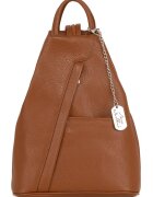 Anna Morellini Rucsac din piele cu barete cu fermoar - Maro
