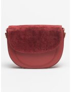 Antonia Moretti Geanta crossbody de piele cu bareta detasabila - Visiniu