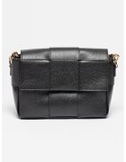 Antonia Moretti Geanta crossbody din piele cu aspect impletit - Negru