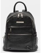Antonia Moretti Rucsac de piele cu buzunare multiple - Negru