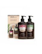Arganicare Set Sampon & Balsam cu Ulei de Cocos si Ulei de Argan - pentru par tern - foarte uscat sau frizzy - 400 ml x2