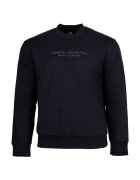 Armani Exchange Bluza de trening cu imprimeu logo si decolteu la baza gatului - Albastru inchis