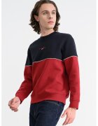 Armani Exchange Bluza de trening din amestec de bumbac cu croiala regular-fit - Rosu/Alb fildes/Albastru ultramarin