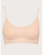 Armani Exchange Bustiera cu banda logo - Alb/Piersica