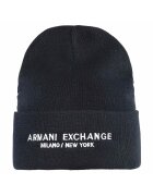 Armani Exchange Caciula striata cu logo - Albastru ultramarin