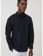 Armani Exchange Camasa cu guler ascutit si model - Alb/Albastru ultramarin