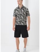 Armani Exchange Camasa de bumbac cu model tropical - Alb/Verde sparanghel