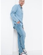 Armani Exchange Camasa de denim cu maneci lungi - Albastru deschis