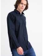 Armani Exchange Camasa din amestec de bumbac cu guler clasic - Albastru ultramarin