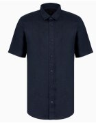 Armani Exchange Camasa din in regular fit cu maneci scurta