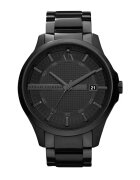 Armani Exchange Ceas rotund analog cu cadran texturat - Negru - Negru