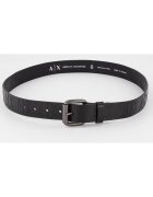 Armani Exchange Curea din piele naturala cu model logo