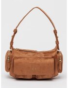 Armani Exchange Geanta baguette de piele intoarsa ecologica - Maro scortisoara