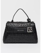 Armani Exchange Geanta crossbody de piele ecologica cu logo stantat - Negru