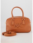 Armani Exchange Geanta cu maner si broderie logo - Maro cognac