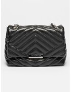 Armani Exchange Geanta matlasata din piele ecologica cu bareta de umar - Negru