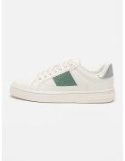 Armani Exchange Pantofi sport de piele ecologica cu garnitura logo - Verde/Alb fildes