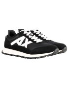 Armani Exchange Pantofi sport din material sintetic cu garnituri de plasa si logo - Alb/Negru