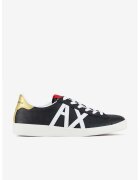 Armani Exchange Pantofi sport din piele cu garnituri contrastante