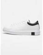 Armani Exchange Pantofi sport din piele cu model uni - Alb/Negru