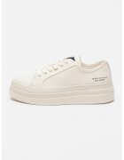 Armani Exchange Pantofi sport flatform de panza - Crem