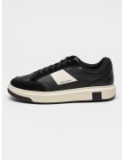 Armani Exchange Pantofi sport low-cut cu garnituri de piele intoarsa - Negru/Alb murdar