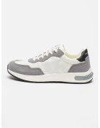 Armani Exchange Pantofi sport wedge de piele intoarsa ecologica cu logo - Gri/Alb murdar