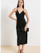 Armani Exchange Rochie cu decolteu in V si slit lateral - Negru
