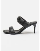 Armani Exchange Sandale de piele ecologica cu bareta dubla si velcro - Negru