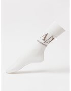 Armani Exchange Sosete lungi cu logo - Alb/Maro taupe