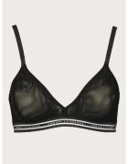Armani Exchange Sutien de plasa cu banda logo - fara burete - Alb/Negru