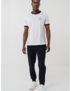 Armani Exchange Tricou cu decolteu la baza gatului - Alb/Albastru ultramarin