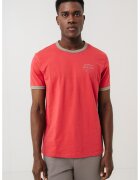 Armani Exchange Tricou cu decolteu la baza gatului - Coral/Kaki