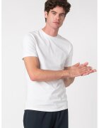 Armani Exchange Tricou cu decolteu la baza gatului si logo discret - Alb