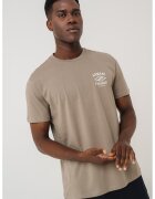 Armani Exchange Tricou cu imprimeu logo si decolteu la baza gatului - Maro taupe