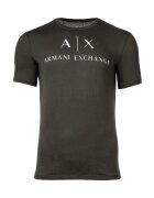 Armani Exchange Tricou cu logo pe piept - Verde masliniu