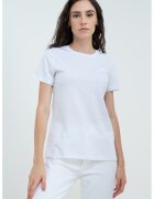 Armani Exchange Tricou de bumbac cu decolteu la baza gatului - Alb