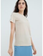 Armani Exchange Tricou de bumbac cu decolteu la baza gatului - Crem