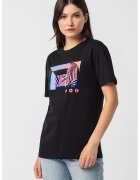 Armani Exchange Tricou de bumbac cu decolteu la baza gatului si imprimeu - Negru