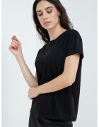 Armani Exchange Tricou de bumbac cu maneci cazute - Negru