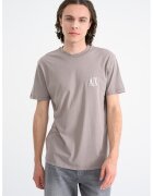 Armani Exchange Tricou din bumbac cu logo - Maro taupe