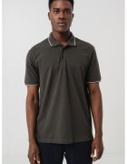 Armani Exchange Tricou polo de bumbac - Alb/Gri antracit
