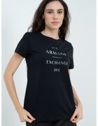 Armani Exchange Tricou regular fit cu imprimeu logo pe piept - Negru