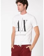 Armani Exchange Tricou regular fit cu imprimeu logo supradimensionat - Negru/Alb optic