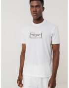 Armani Exchange Tricou regular-fit cu logo brodat - Kaki pal/Alb optic