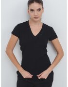 Armani Exchange Tricou slim-fit cu decolteu in V - Negru