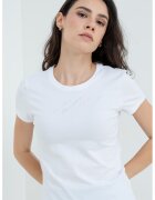 Armani Exchange Tricou slim fit cu imprimeu logo discret - Alb