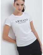 Armani Exchange Tricou slim-fit cu imprimeu pe piept - Alb/Negru