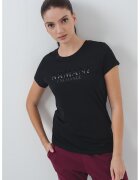 Armani Exchange Tricou slim-fit cu imprimeu pe piept - Negru/Transparent